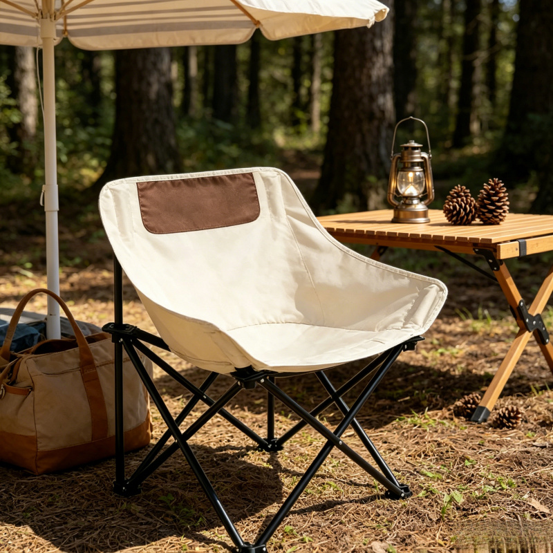 Fishing Kit Compact - Oversized camping chair with side pocket,