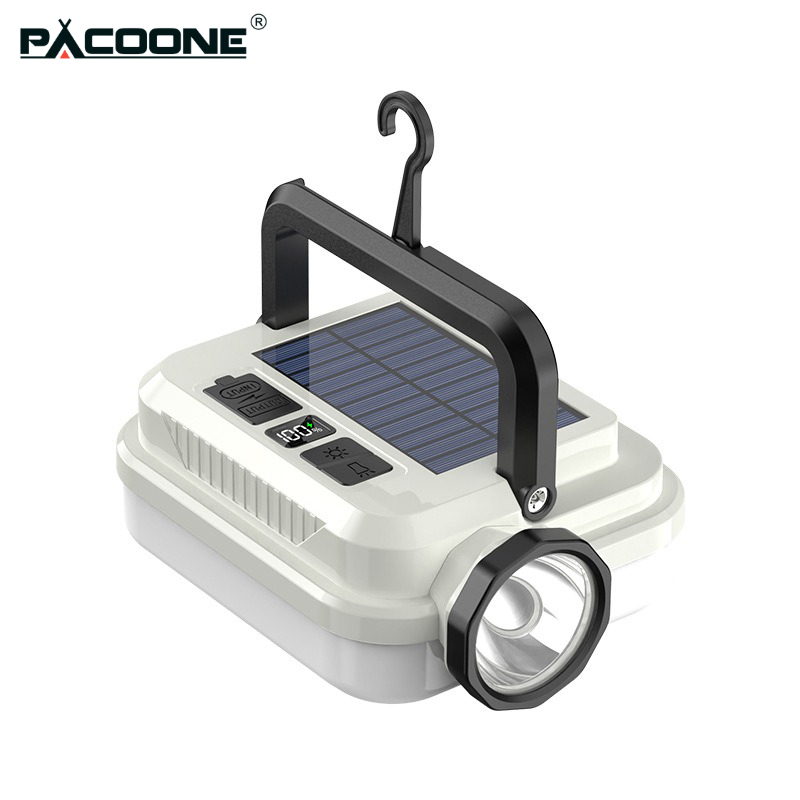 Solar Emergency Charger - PACOONE Multifunctional Camping Lamp LED Work