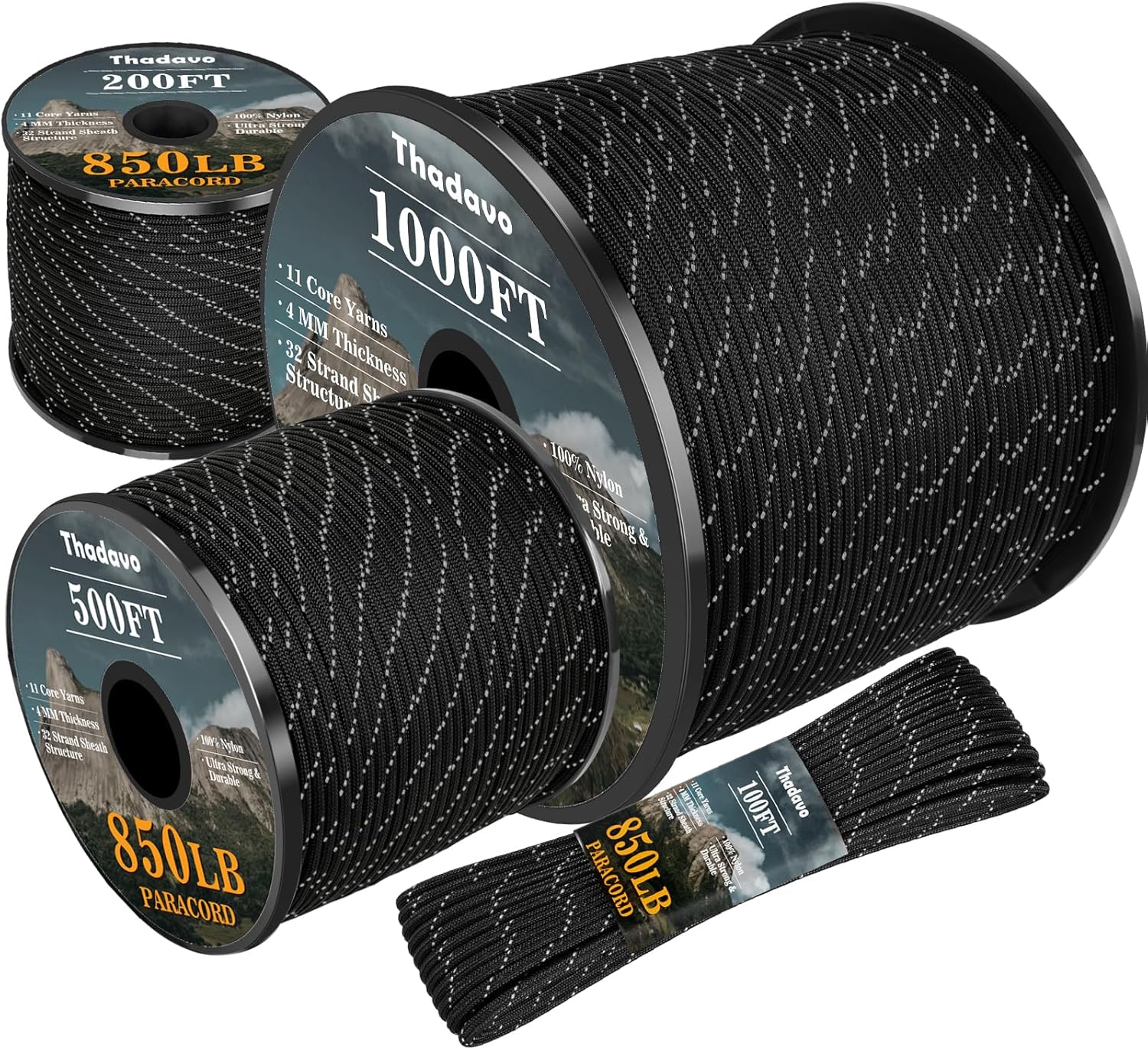 850lb Reflective Paracord Rope - Para Cord 1000Ft recension och pris