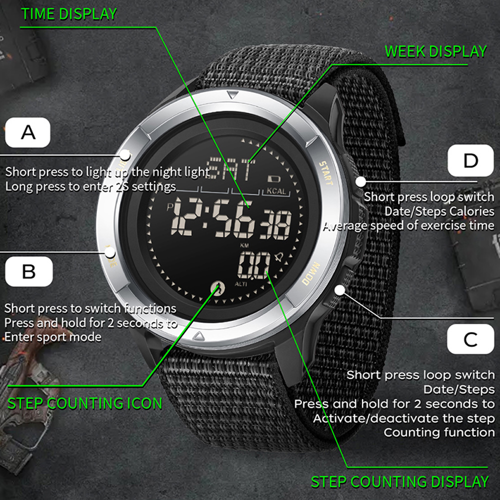 SANDA Brand Electronic Watches - Compass Lensatic recension och pris