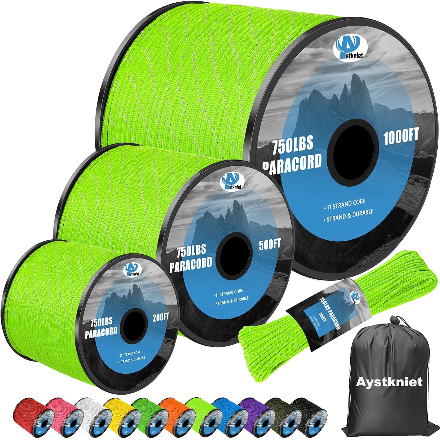 750lb Reflective Paracord Rope - Para Cord 1000Ft recension och pris