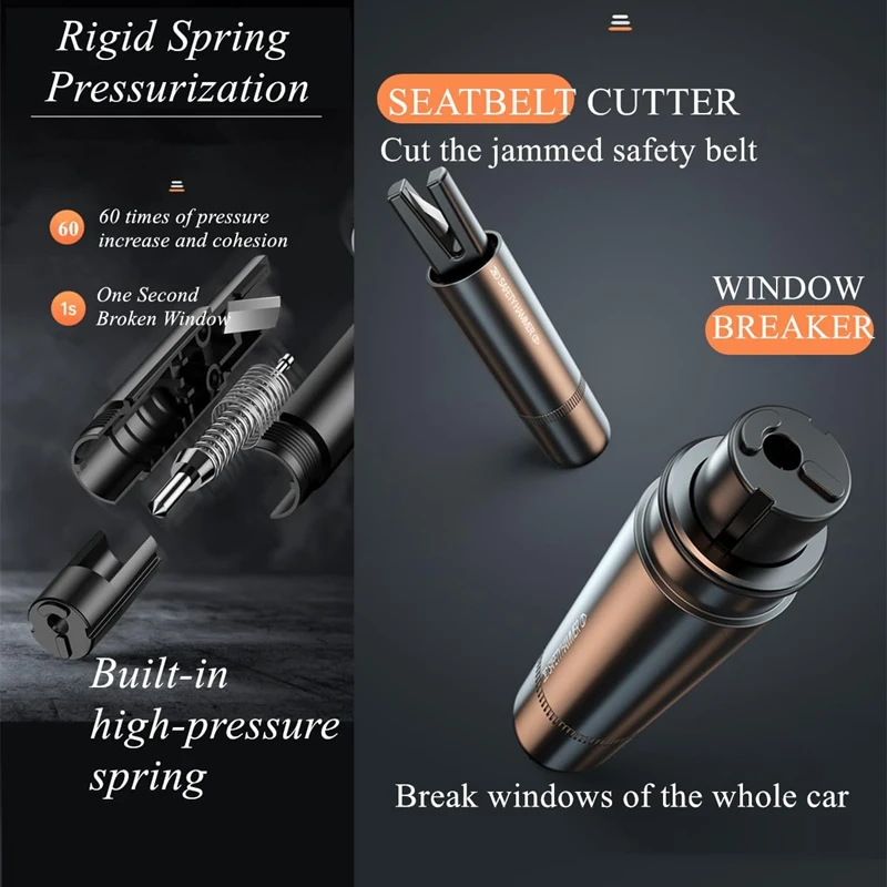New 2 In 1 Car Safety Hammer E - Rescue Rope Throw recension och pris