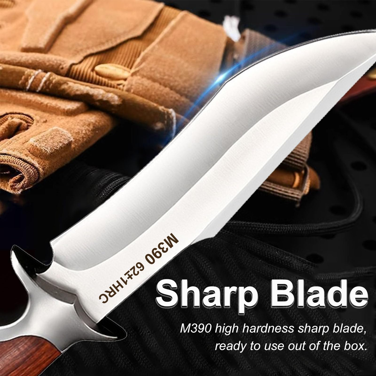 Outdoor Pocket knife M390 stee - Bushcraft Knife Fixed recension och pris