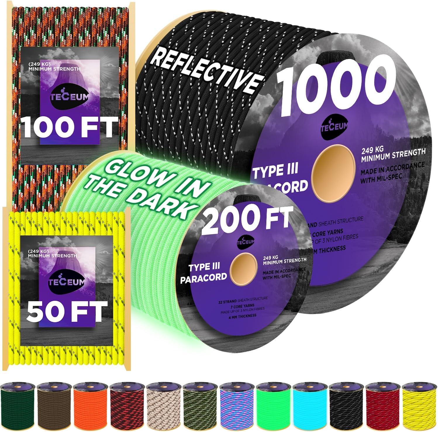 Reflective Paracord Rope 1000f - Para Cord 1000Ft recension och pris