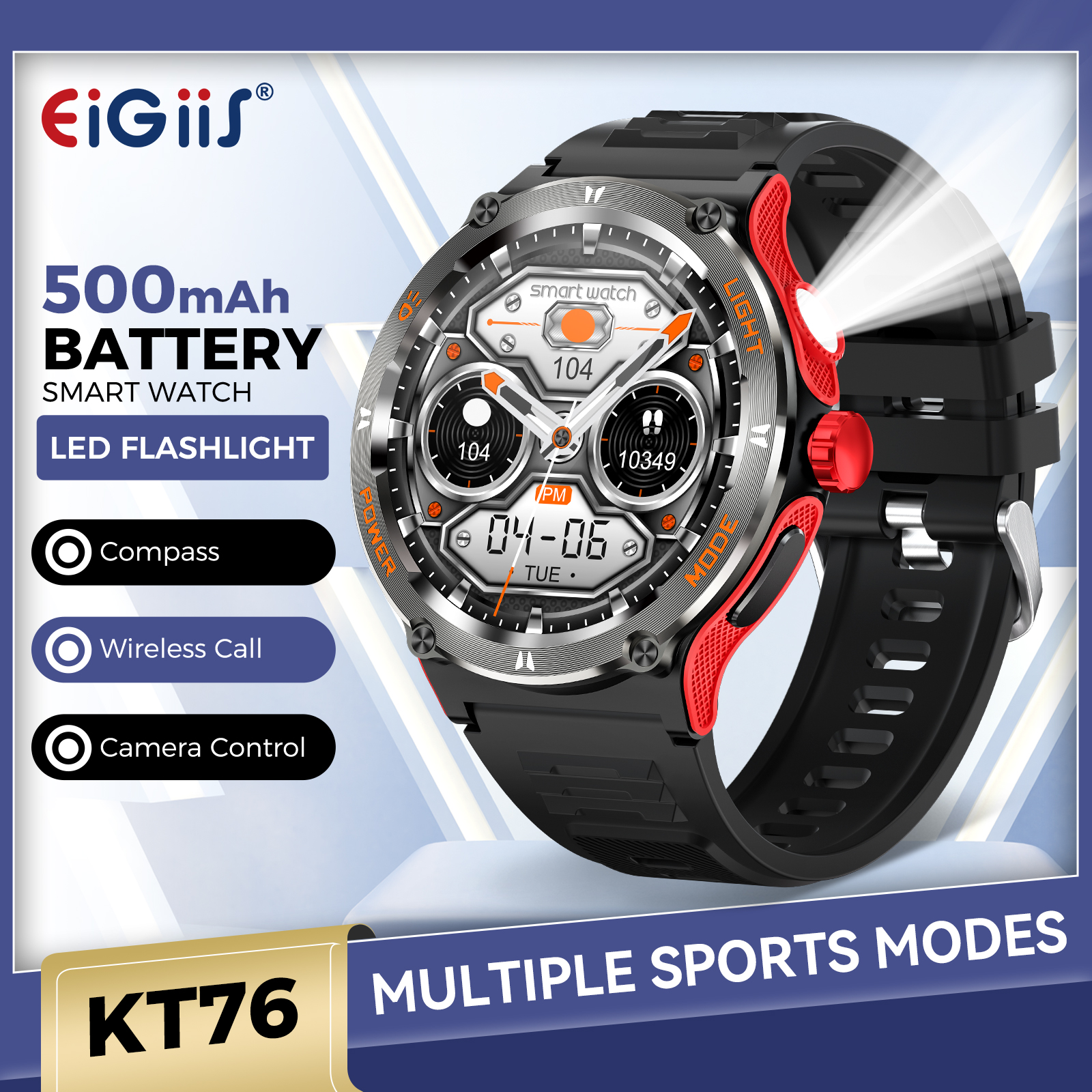 EIGIIS Smart Watch 3ATM Waterp - Compass Lensatic recension och pris