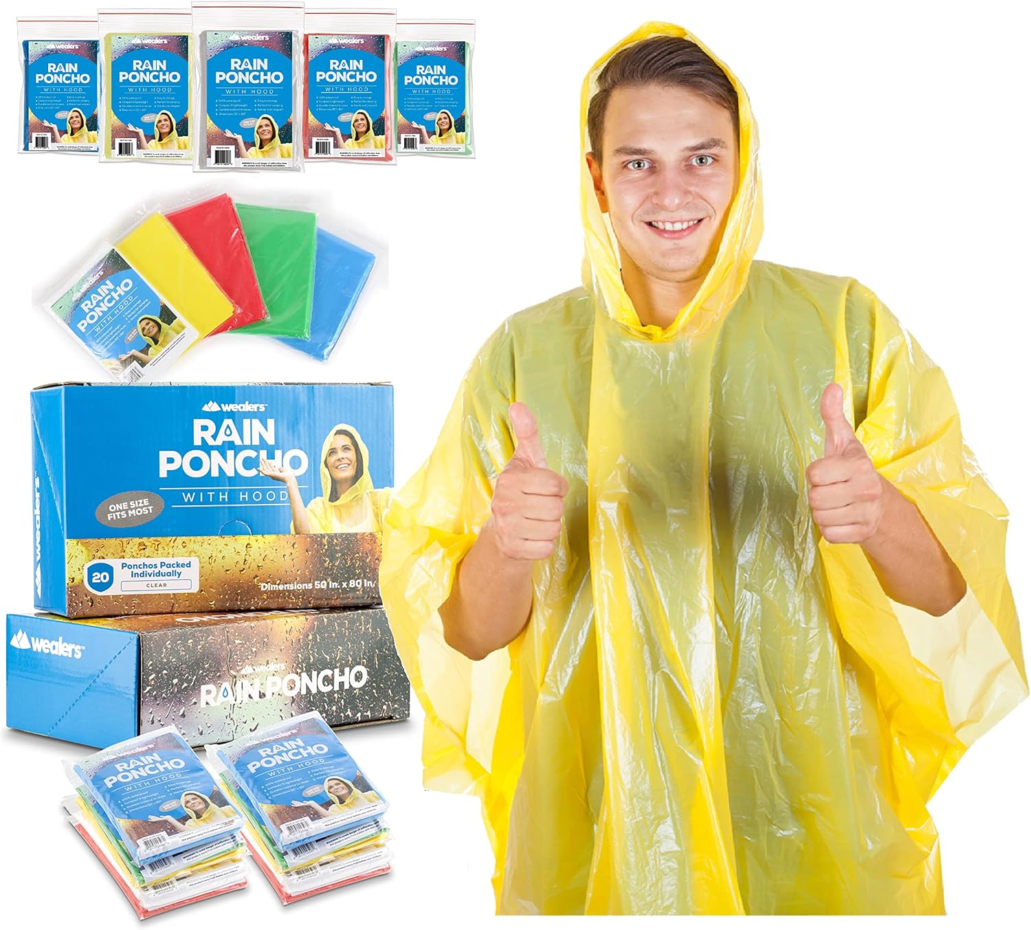 Rain Ponchos for Adults Teens  - Emergency Poncho Rain recension och pris
