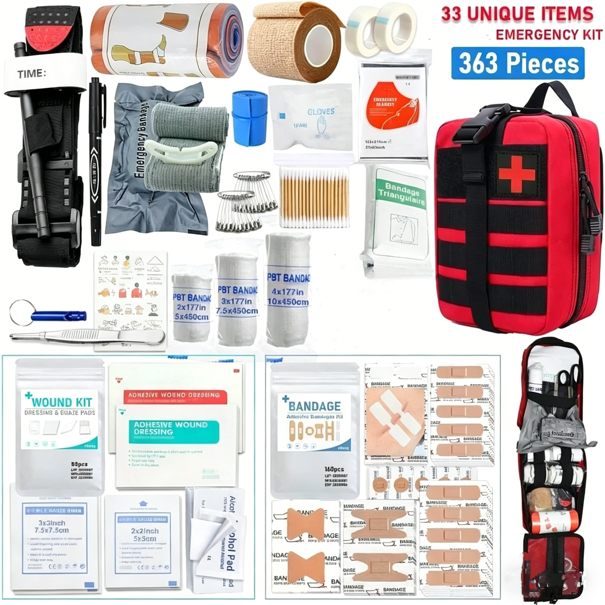 363pcs First Aid Kit Bag All P - Bivy Bag Emergency recension och pris