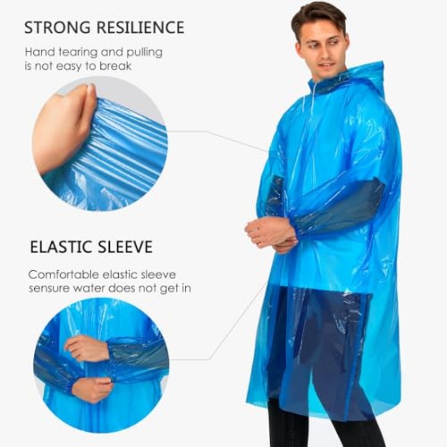 Disposable Rain Ponchos for Ad - Emergency Poncho Rain recension och pris