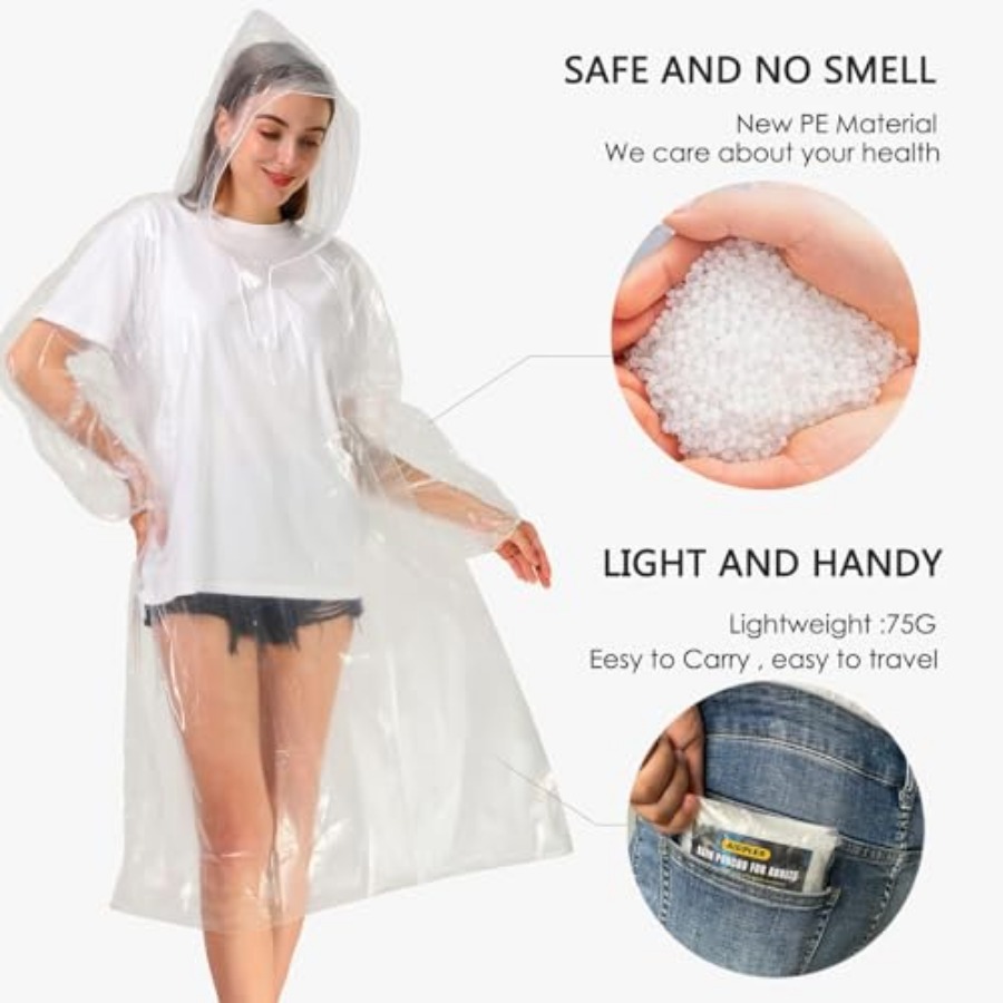 Disposable Rain Ponchos for Ad - Emergency Poncho Rain recension och pris