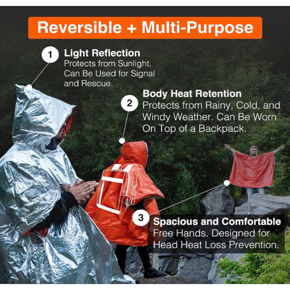 Portable Outdoor Emergency Rai - Emergency Poncho Rain recension och pris