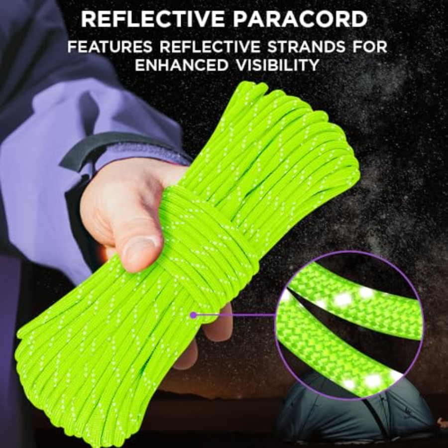 Reflective Paracord Rope 1000  - Para Cord 1000Ft recension och pris
