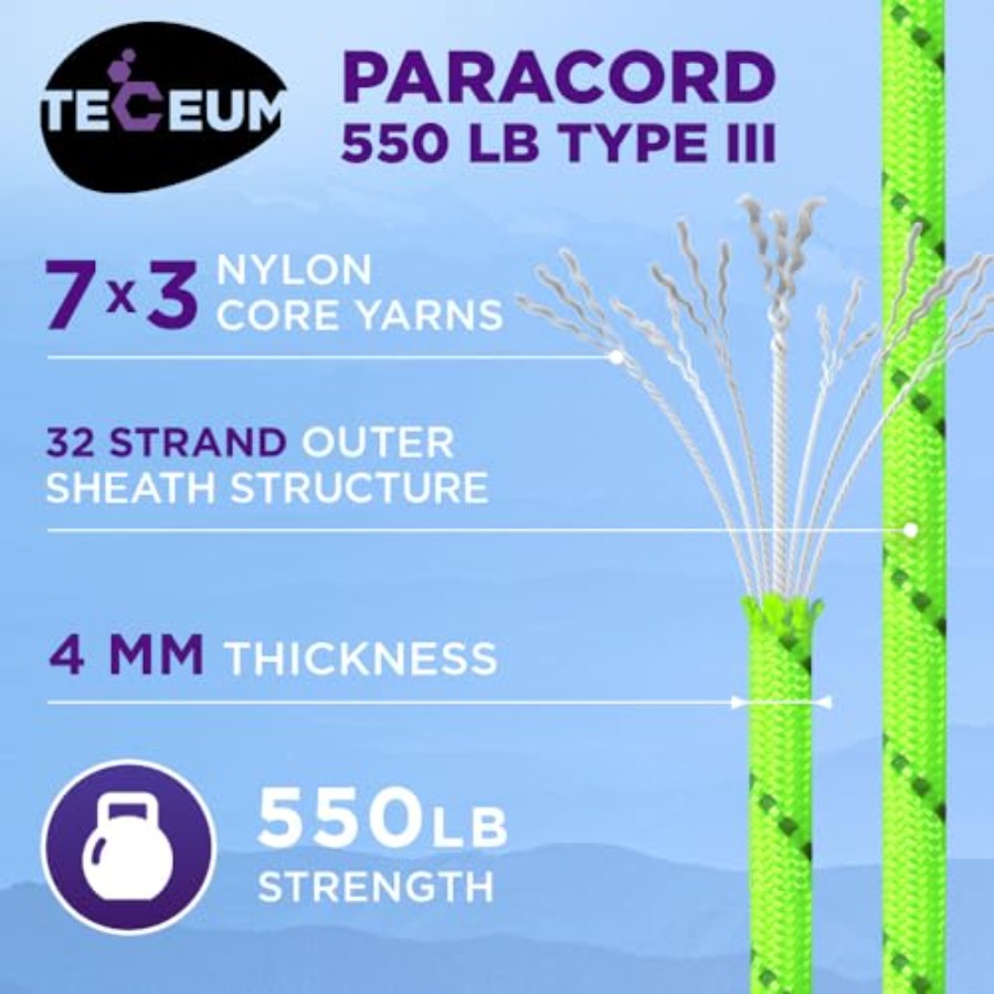 Reflective Paracord Rope 1000  - Para Cord 1000Ft recension och pris