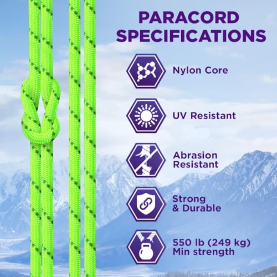 Reflective Paracord Rope 1000  - Para Cord 1000Ft recension och pris