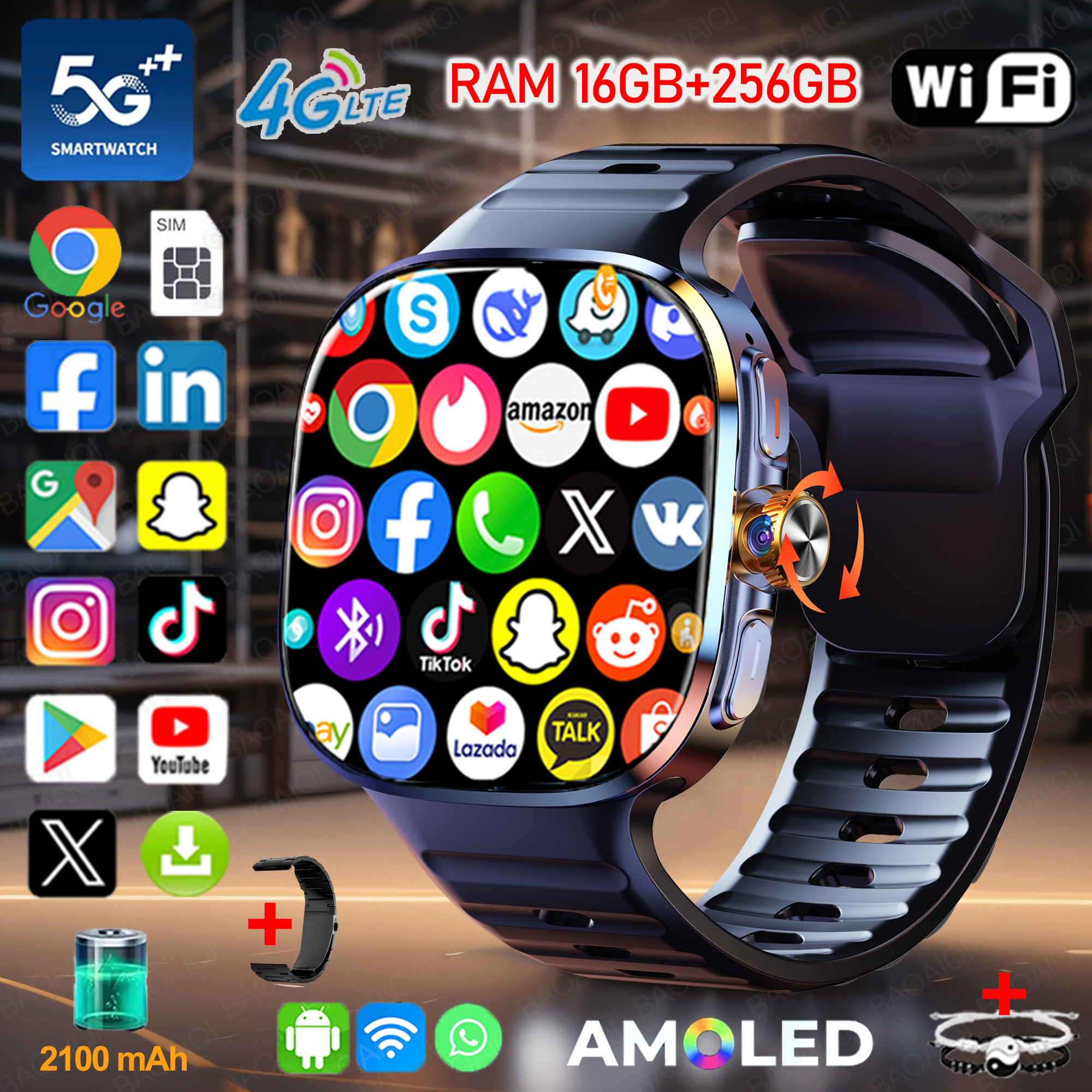 New Large Screen Smartwatch 4G - Compass Lensatic recension och pris