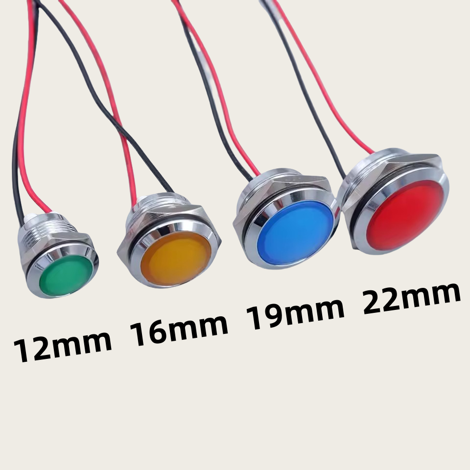 12mm 16mm 19mm 22mm Metal LED  - Signal Panel Orange recension och pris