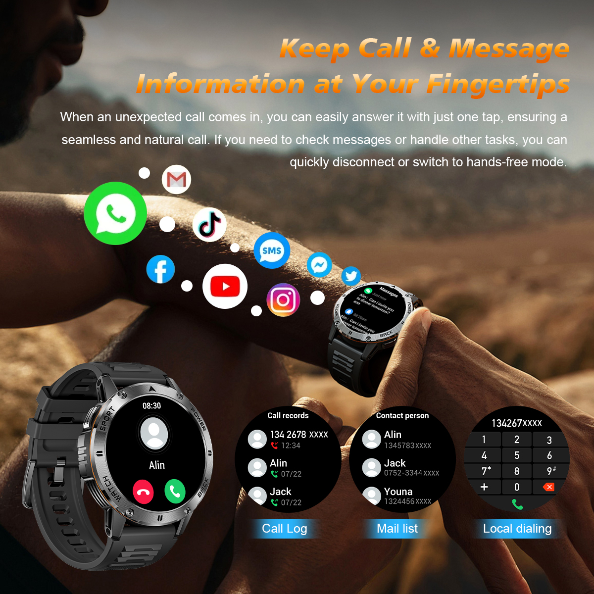 DAORKOW 2026New Smart Watch Wi - Compass Lensatic recension och pris