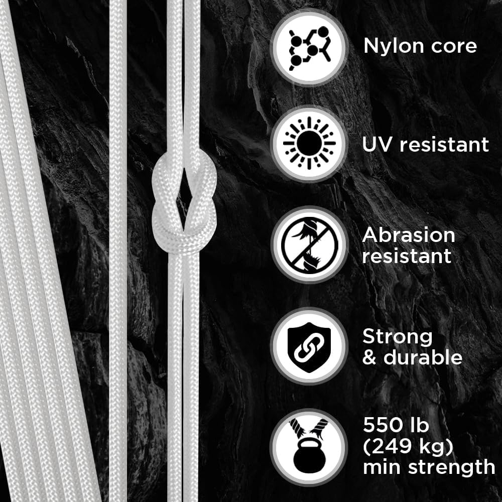Paracord Type III 550 White 10 - Para Cord 1000Ft recension och pris