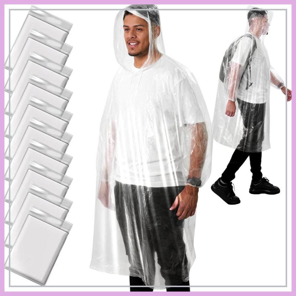 Disposable Rain Poncho for Adu - Emergency Poncho Rain recension och pris