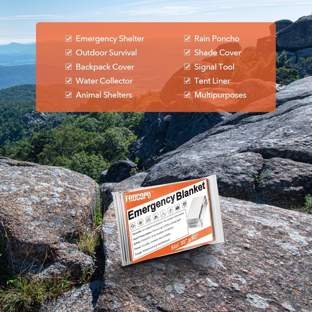 6 Pack Emergency Mylar Blanket - Survival Blanket Reflective recension och pris