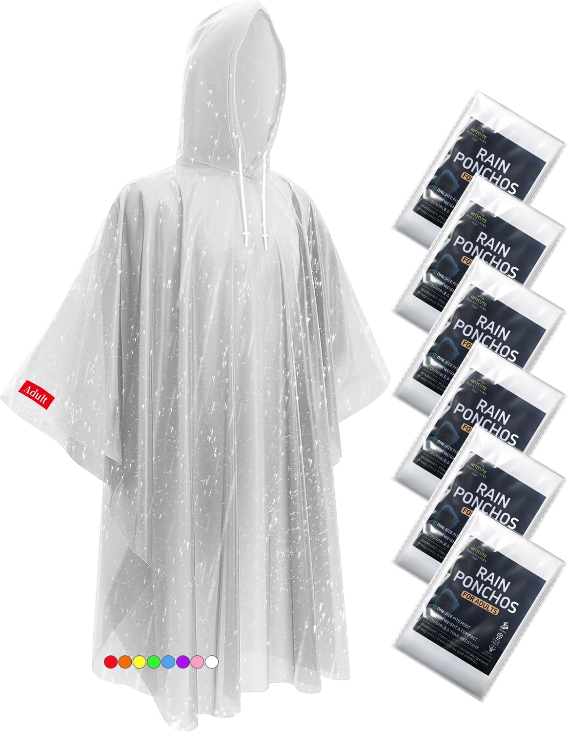 Extra Long Rain Ponchos for Ad - Emergency Poncho Rain recension och pris