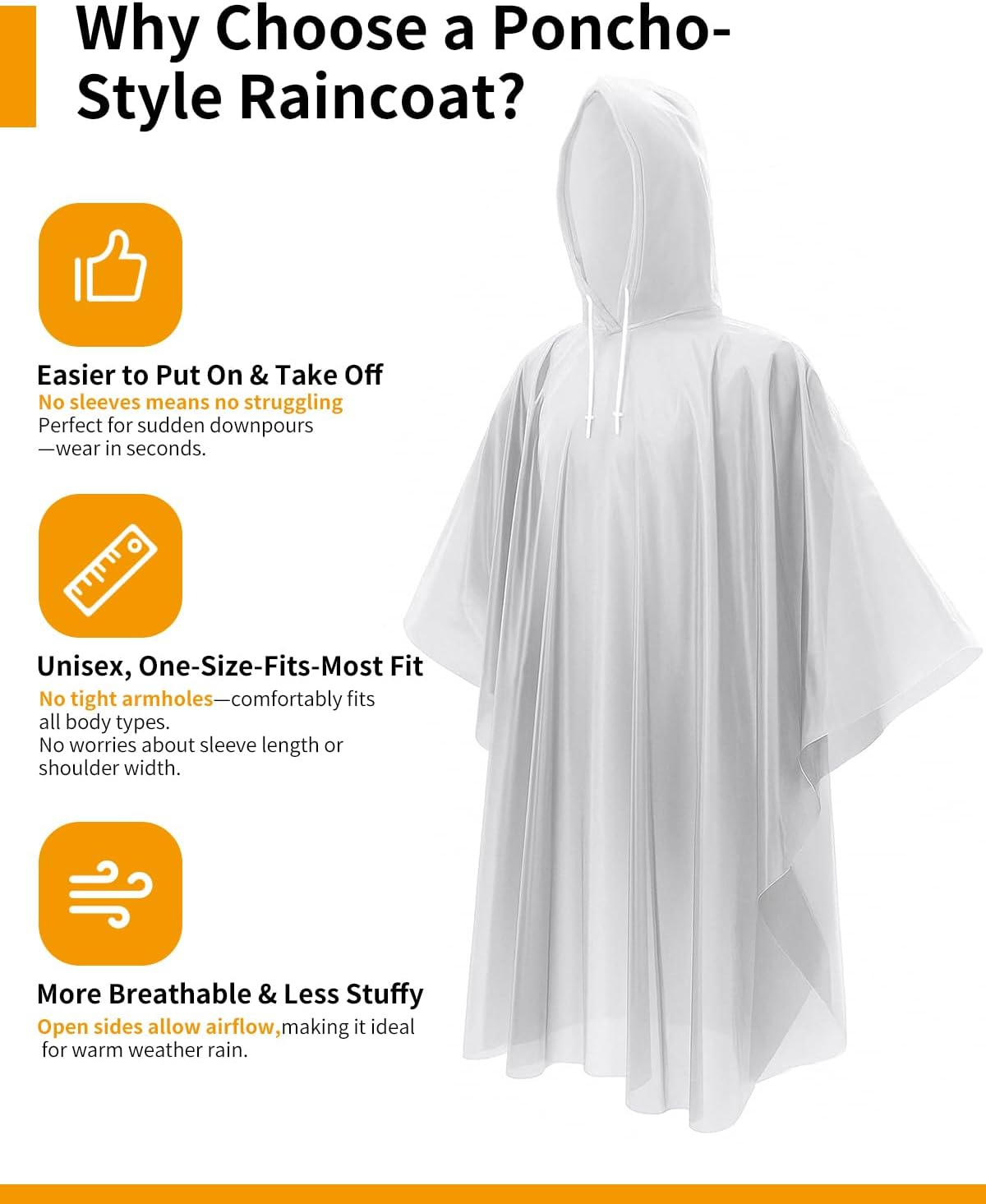 Extra Long Rain Ponchos for Ad - Emergency Poncho Rain recension och pris