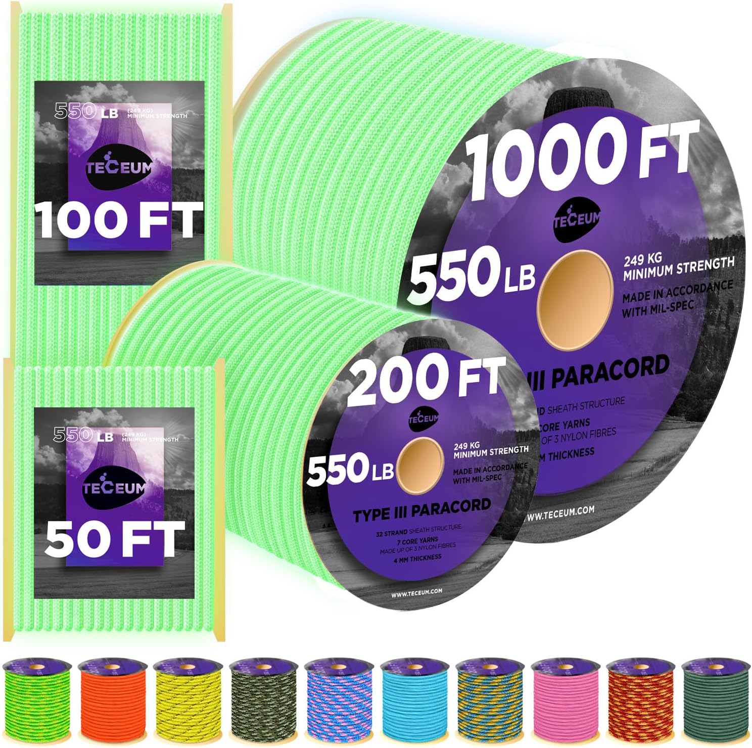 Reflective Paracord Rope 1000f - Para Cord 1000Ft recension och pris