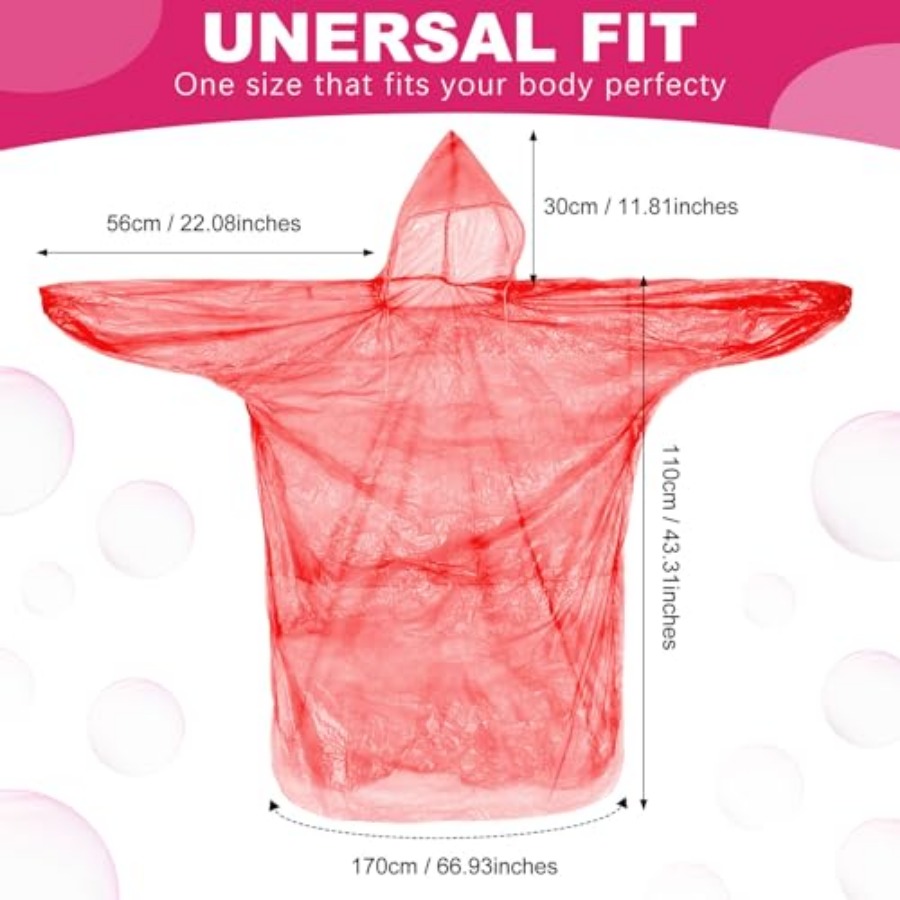 Handepo 100 Pack of Adult Rain - Emergency Poncho Rain recension och pris