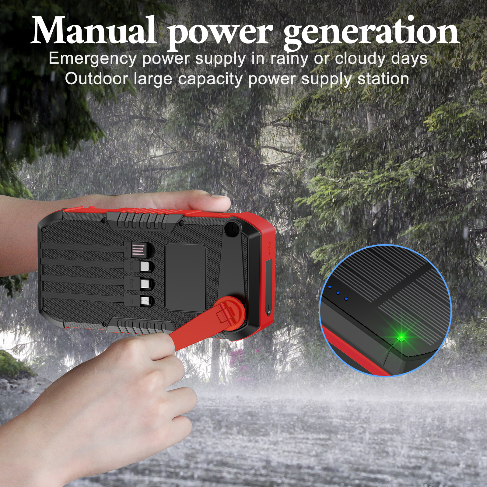 Hand Crank Solar Power Bank 66 - Solar Emergency Charger recension och pris