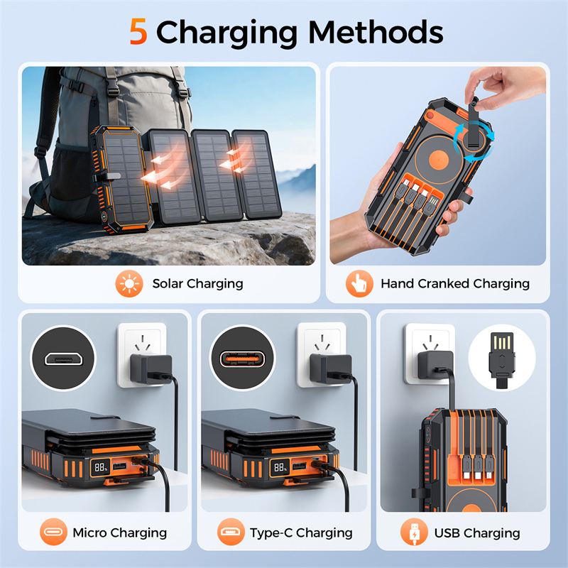 20000mAh Hand Crank Solar Powe - Solar Emergency Charger recension och pris