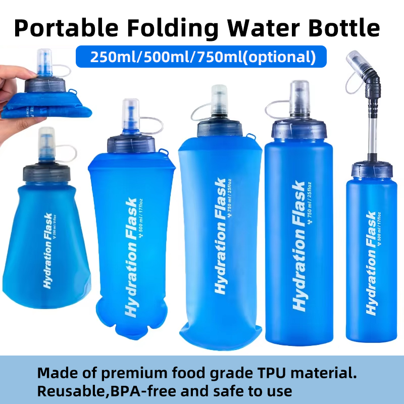 250ml 500ml 750ml Portable Fol - Water Bag Collapsible recension och pris