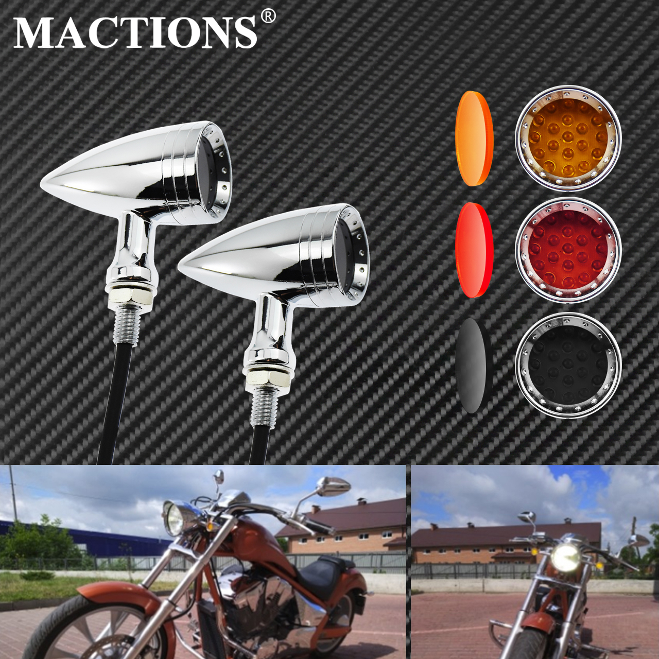 Motorcycle LED Turn Signal Bul - Signal Panel Orange recension och pris