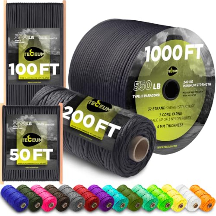 Paracord Type III 550 Basalt 1 - Para Cord 1000Ft recension och pris