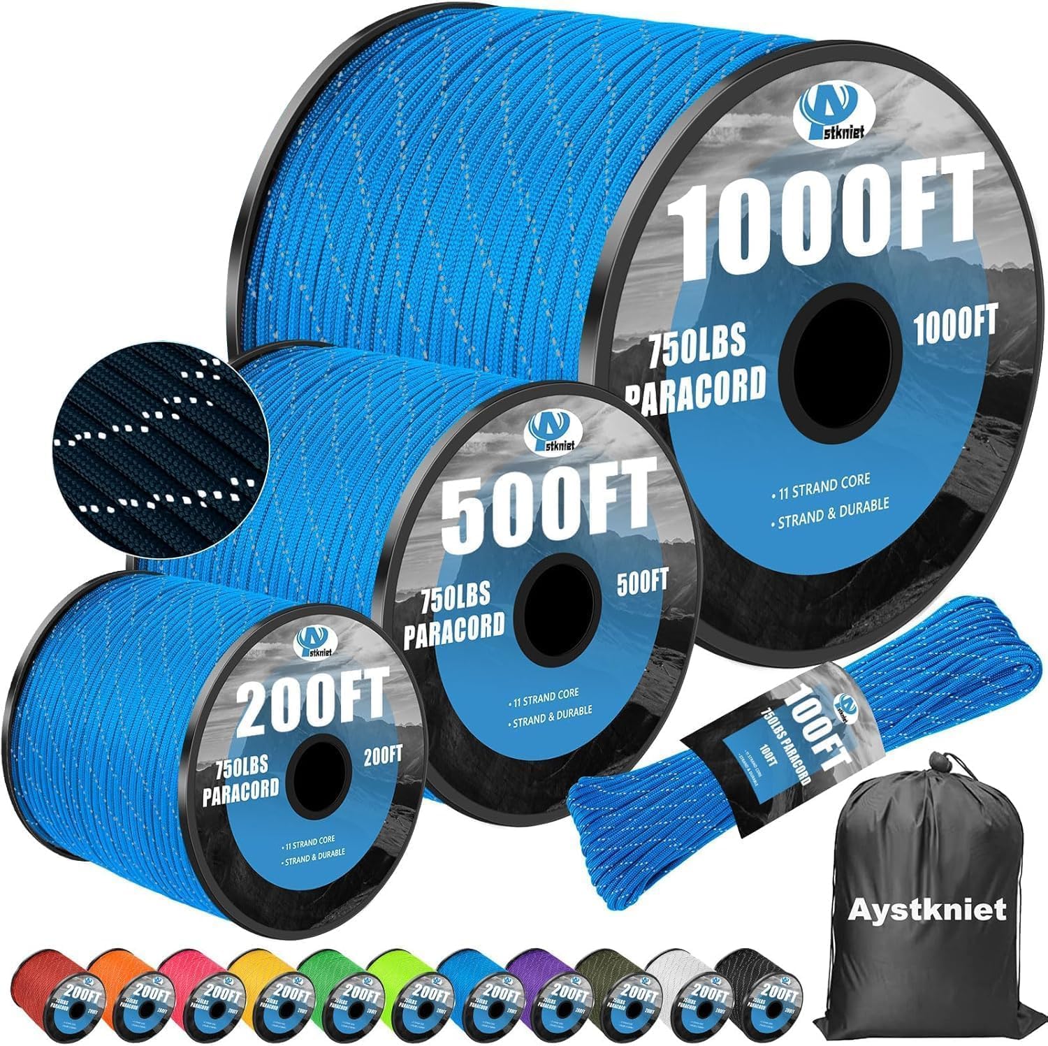 4mm Reflective Paracord Rope,  - Para Cord 1000Ft recension och pris