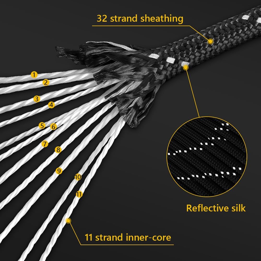 4mm Reflective Paracord Rope,  - Para Cord 1000Ft recension och pris