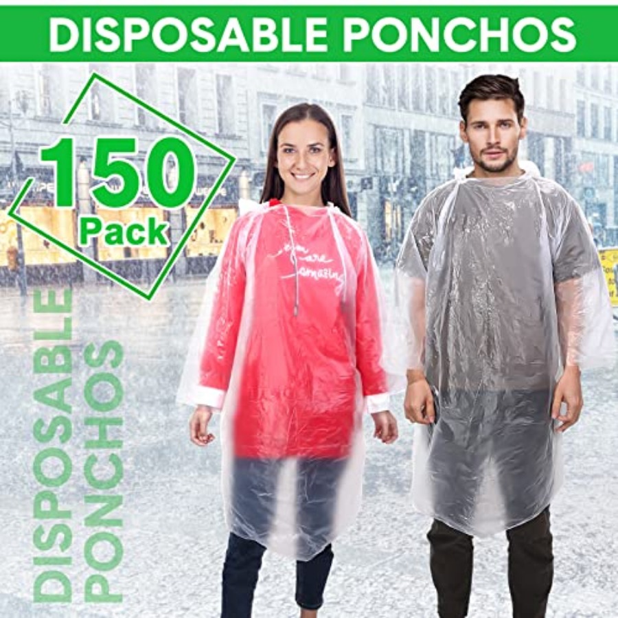 150 Pcs Disposable Rain Poncho - Emergency Poncho Rain recension och pris