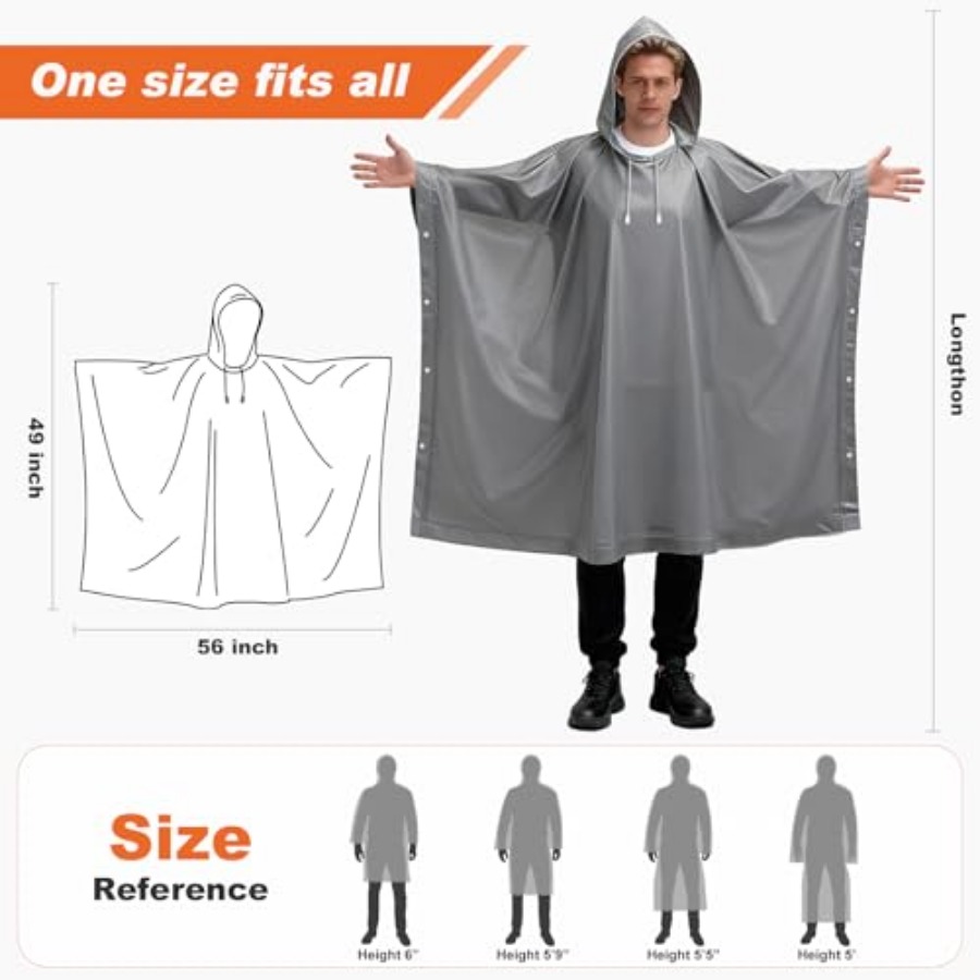 8 Pack Hooded Rain Ponchos for - Emergency Poncho Rain recension och pris