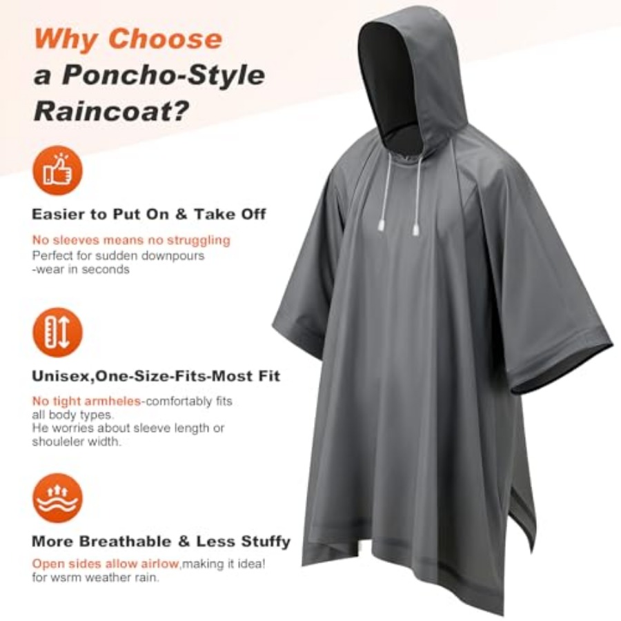 8 Pack Hooded Rain Ponchos for - Emergency Poncho Rain recension och pris