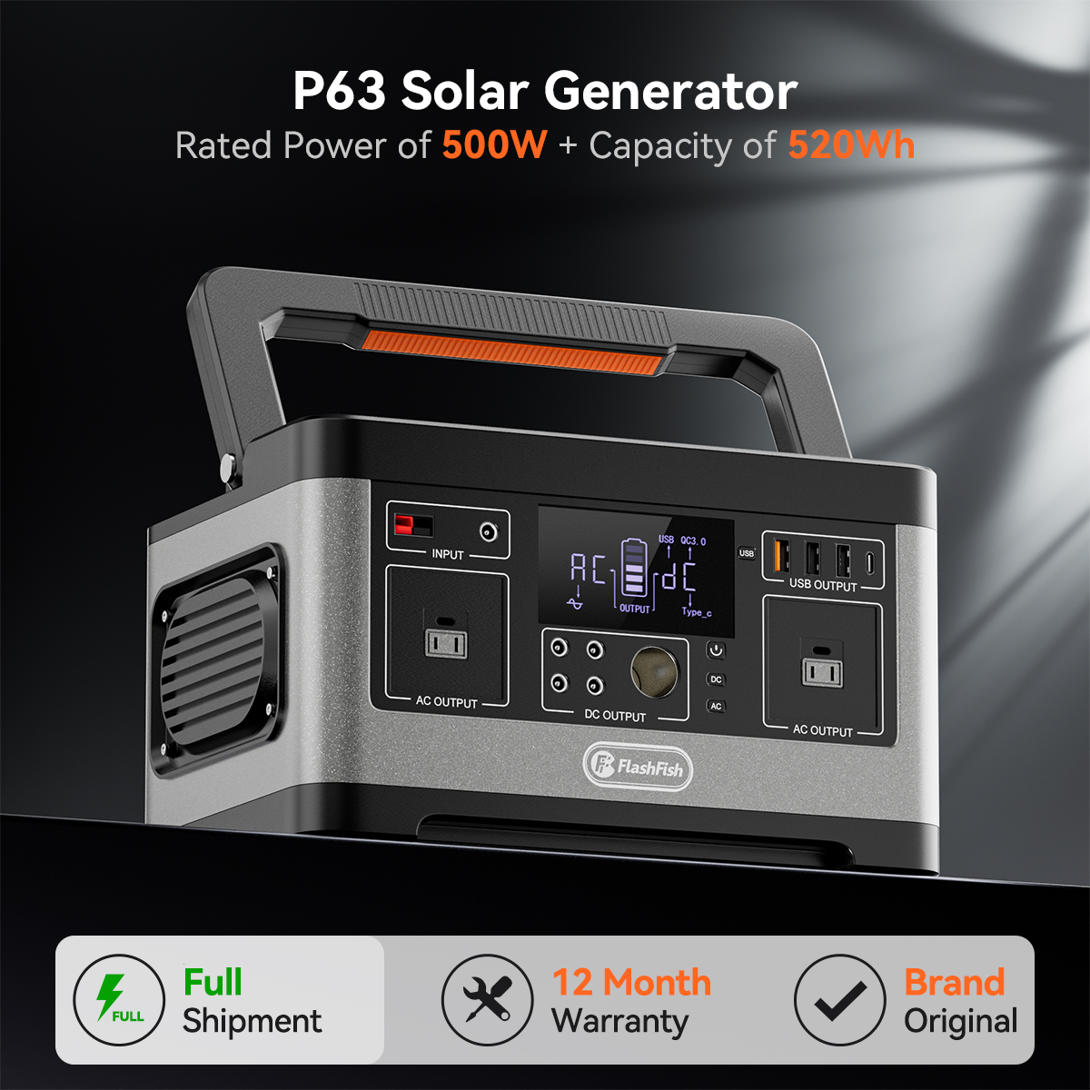 FF FlashFish P63 Portable Powe - Solar Emergency Charger recension och pris