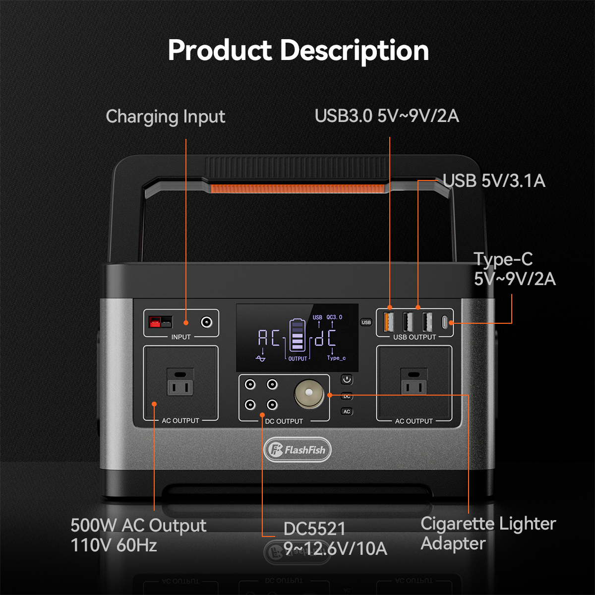 FF FlashFish P63 Portable Powe - Solar Emergency Charger recension och pris