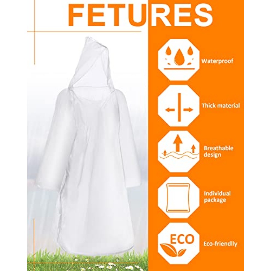 120 Pack Disposable Rain Ponch - Emergency Poncho Rain recension och pris