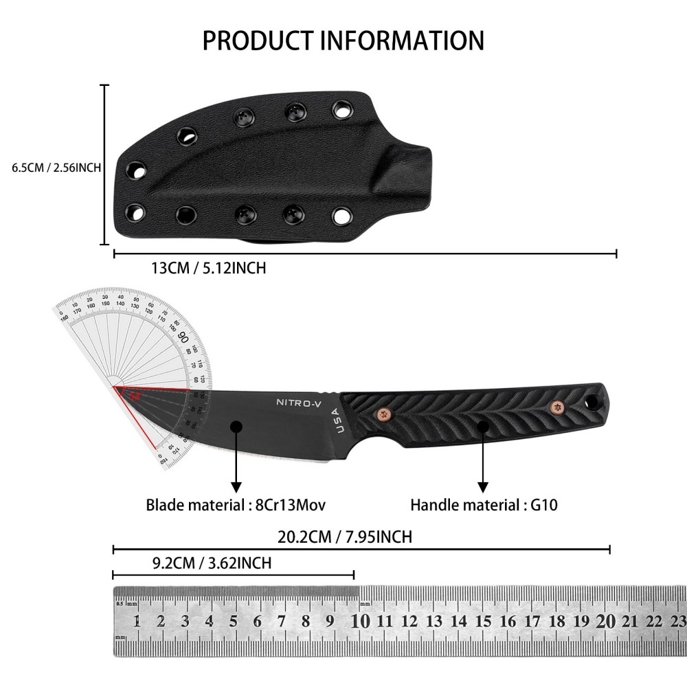 NITRO-V Durable Outdoor 8Cr13M - Bushcraft Knife Fixed recension och pris