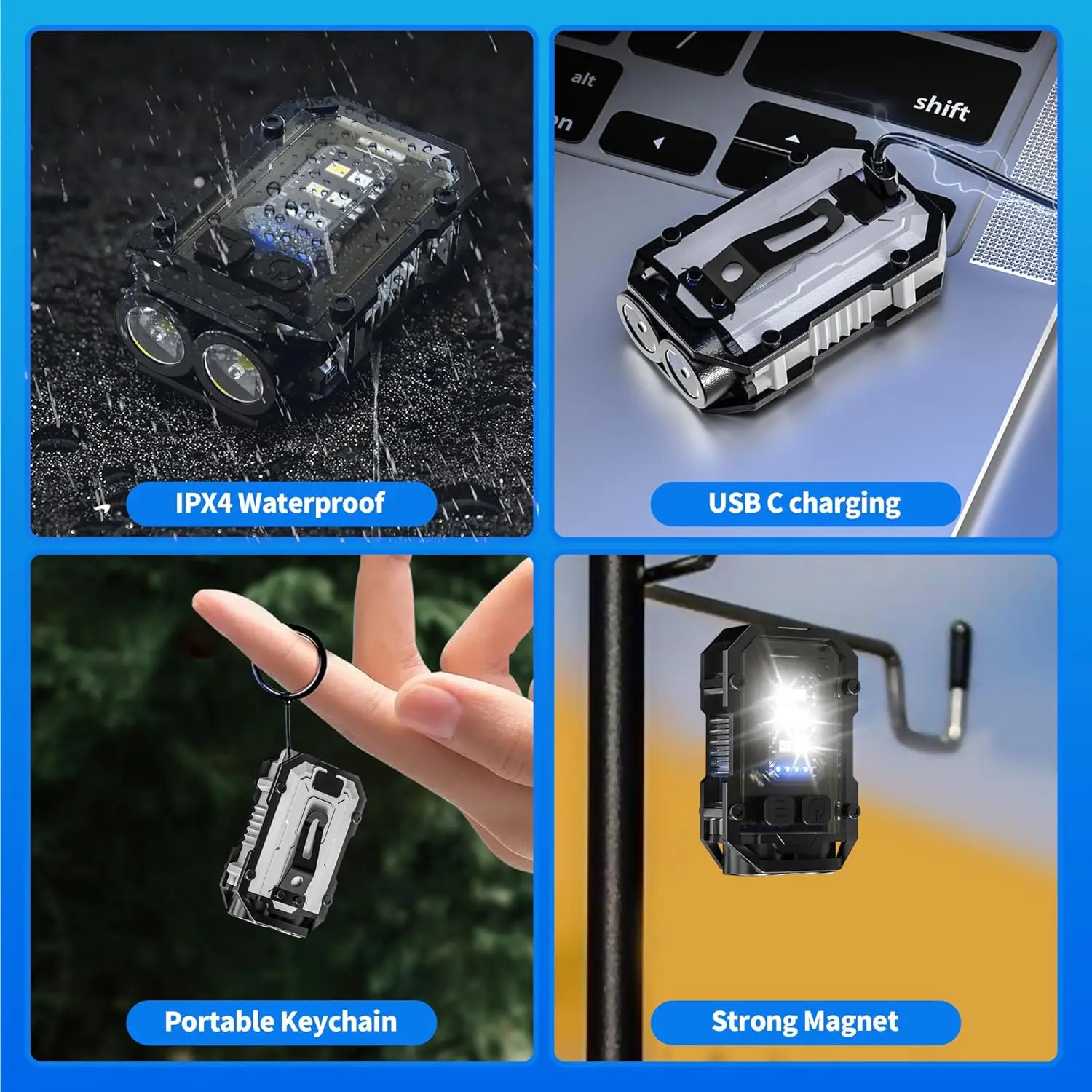 Mini COB Keychain Flashlight,C - Fishing Kit Compact recension och pris