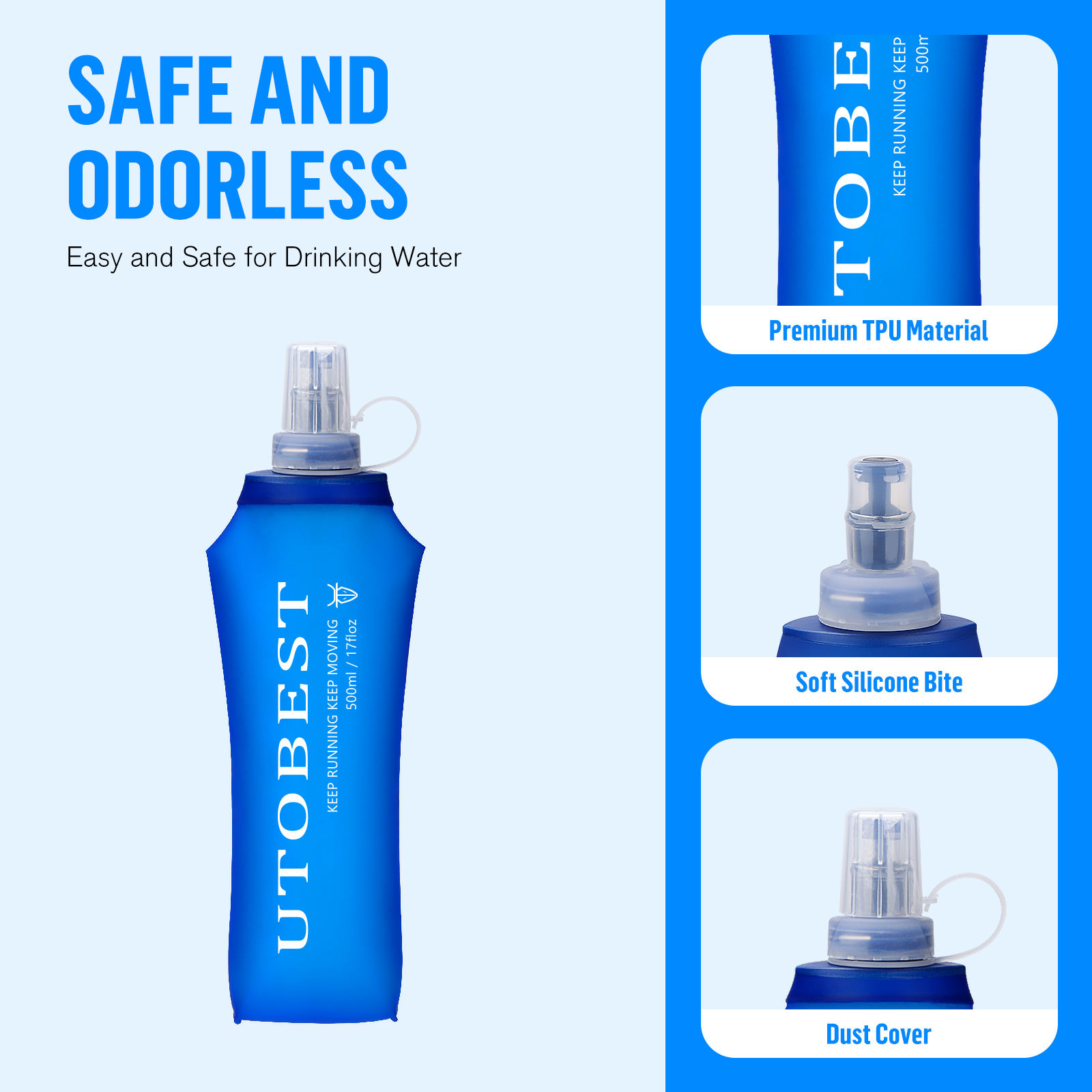 UTOBEST 250ml 350ml 500ml Soft - Water Bag Collapsible recension och pris