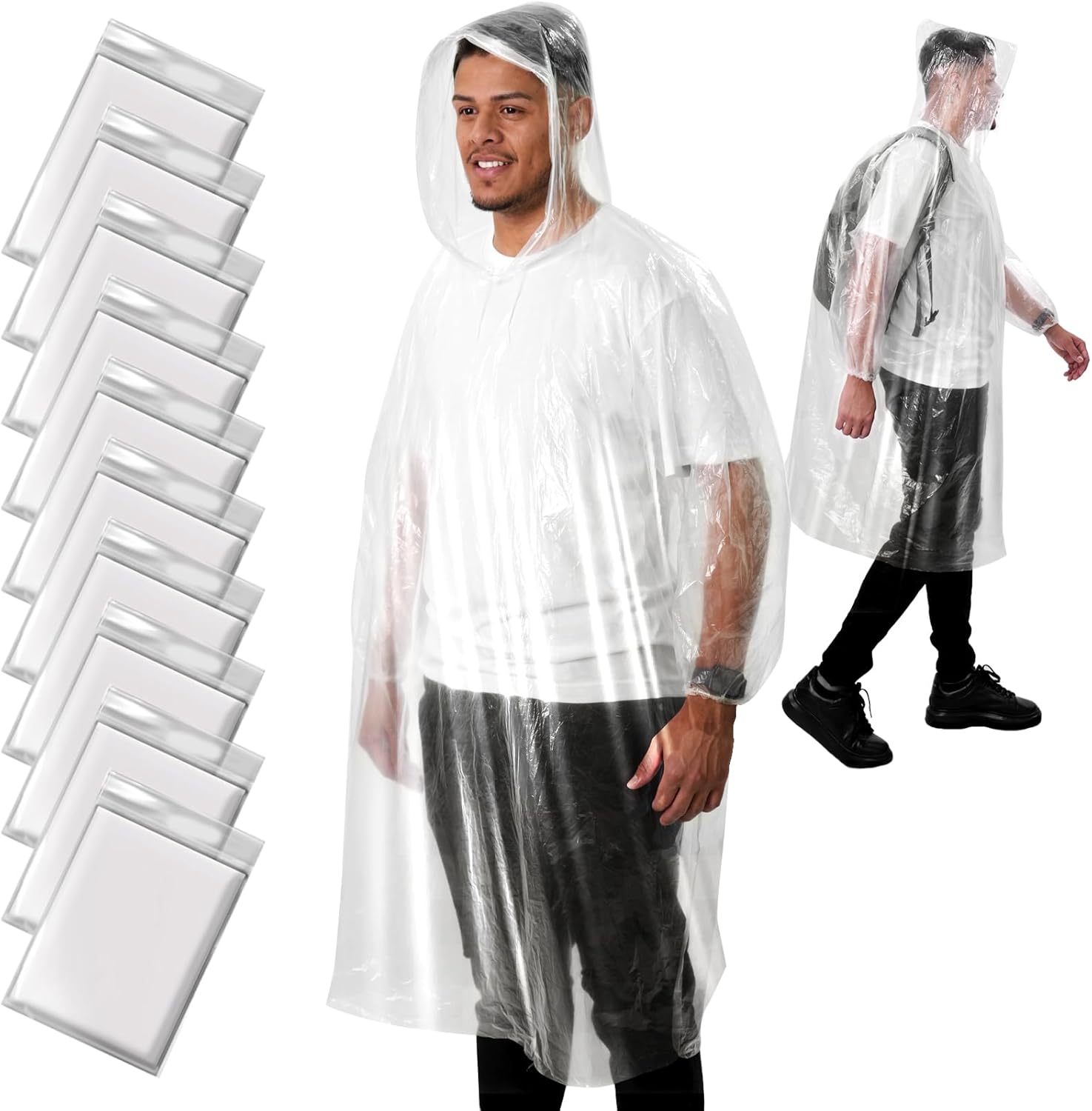 Disposable Rain Poncho for Adu - Emergency Poncho Rain recension och pris