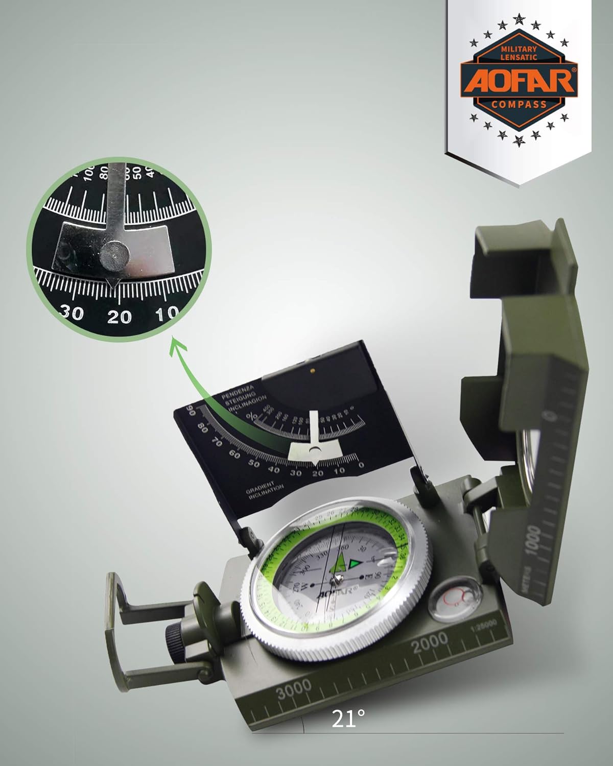 Military Compass for Hiking, L - Compass Lensatic recension och pris