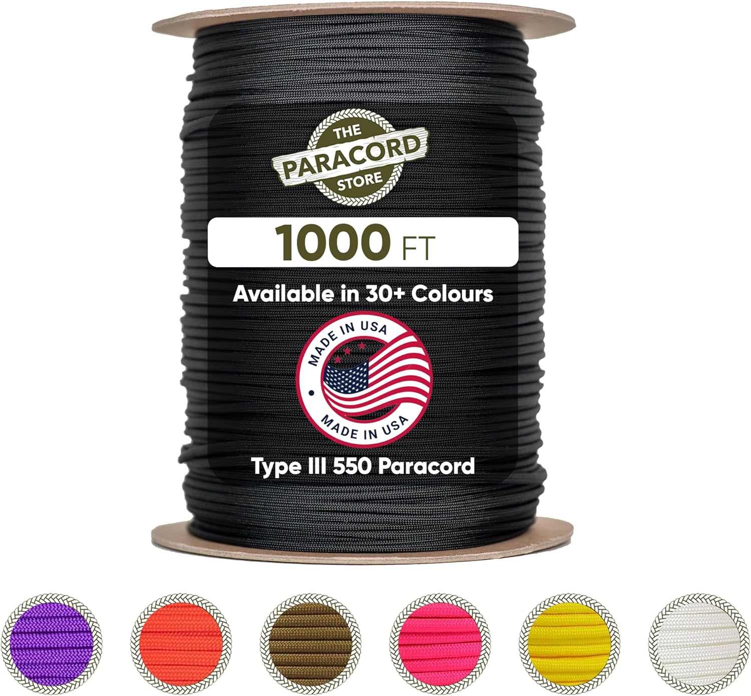Type III 550 Paracord 1000 FT  - Para Cord 1000Ft recension och pris