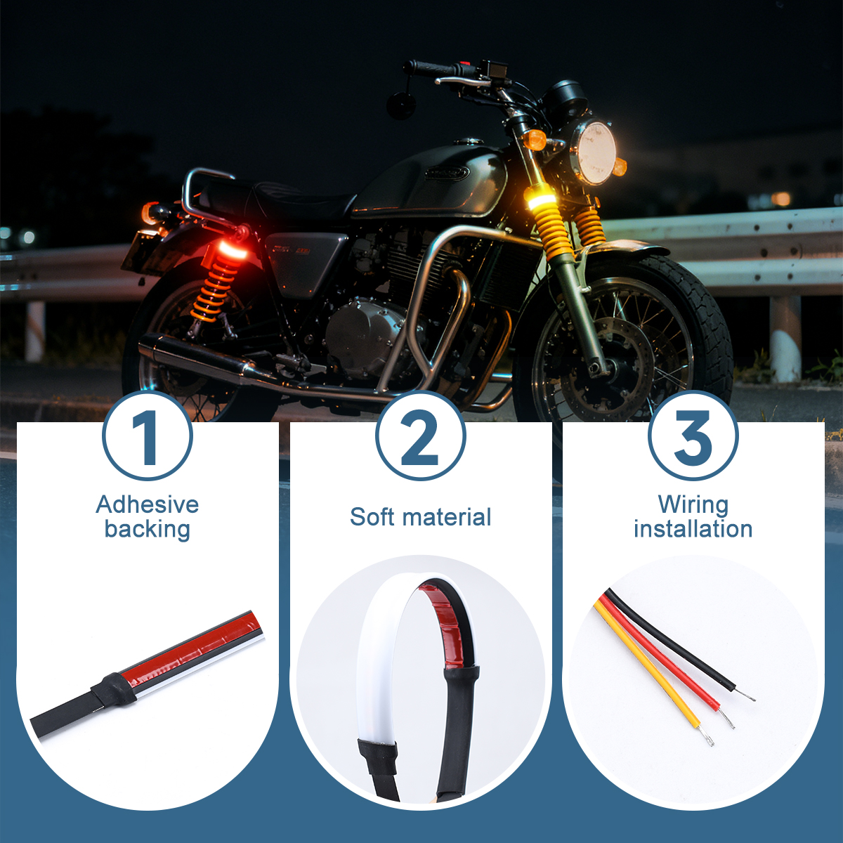 2Pcs LED Motorcycle Turn Signa - Sos Light Strobe recension och pris
