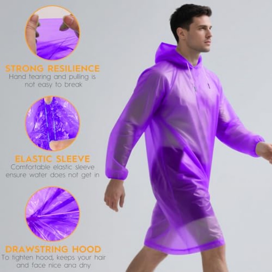 and and Disposable Rain Poncho - Emergency Poncho Rain recension och pris