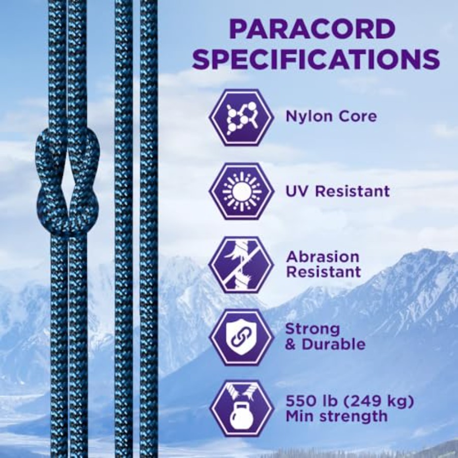 Reflective Paracord Rope 1000  - Para Cord 1000Ft recension och pris