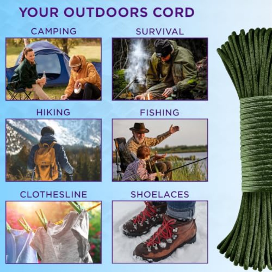 Reflective Paracord Rope 1000  - Para Cord 1000Ft recension och pris